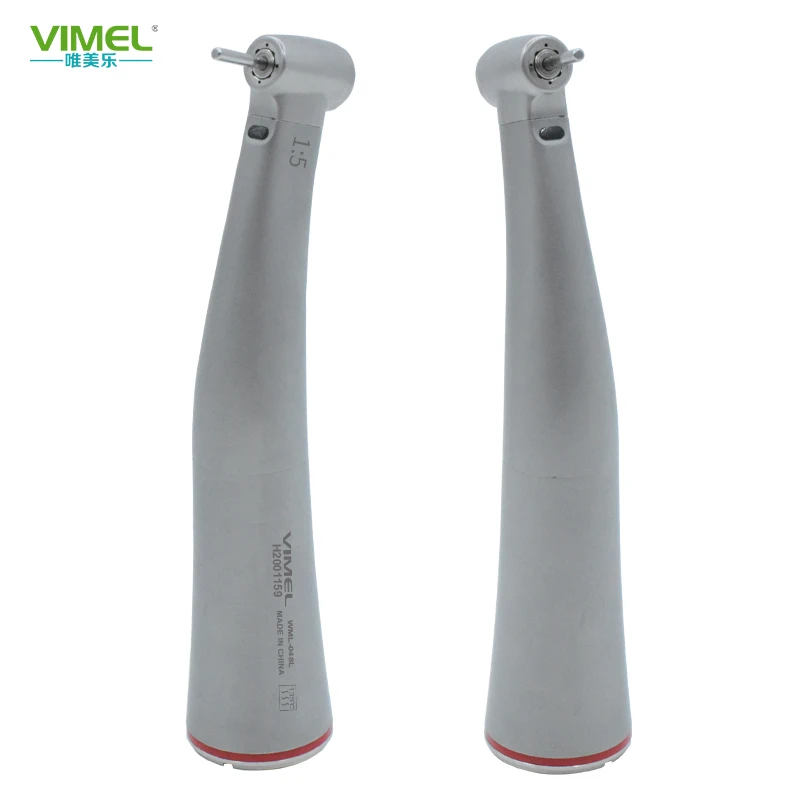 In Stock A quality increasing red ring 1:5 with light contra angle handpiece Push Button dental handpiece Supplier