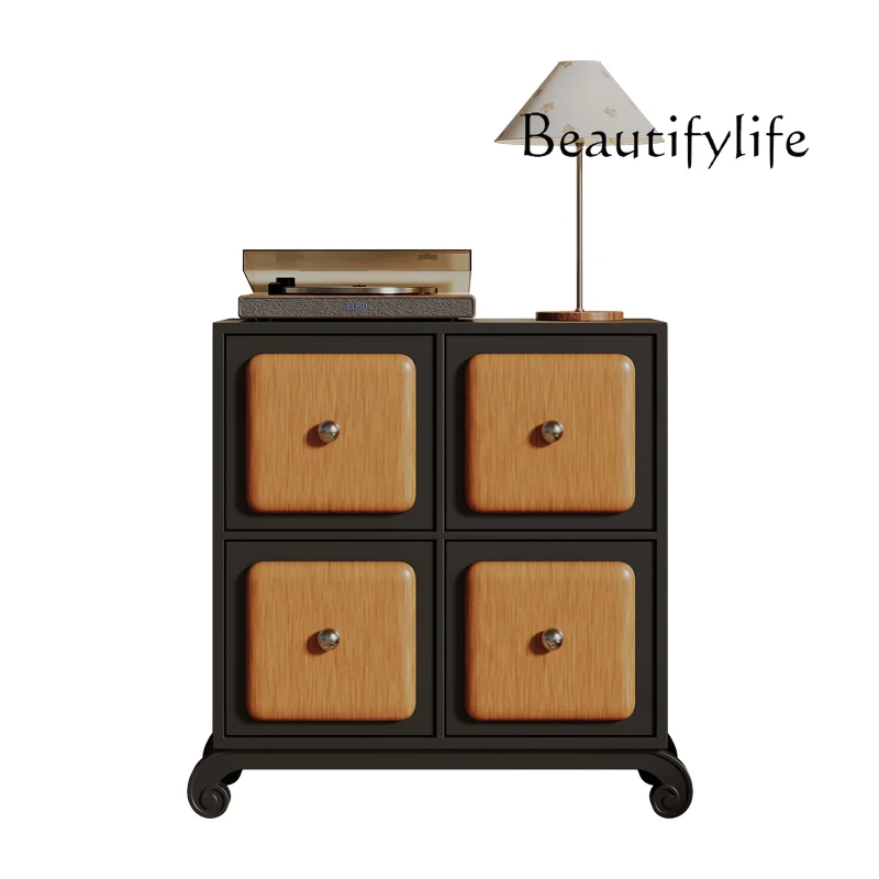 

Medieval style entrance is opposite the door storage decorative cabinet modern light luxury high-end living room storage cabinet
