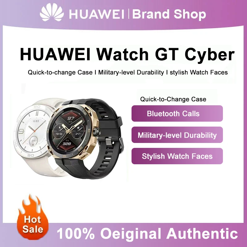 

Оригинальные Смарт-часы HUAWEI GT Cyber, Bluetooth, звонки, мониторинг здоровья, водонепроницаемые мужские и женские спортивные часы с сенсорным экраном