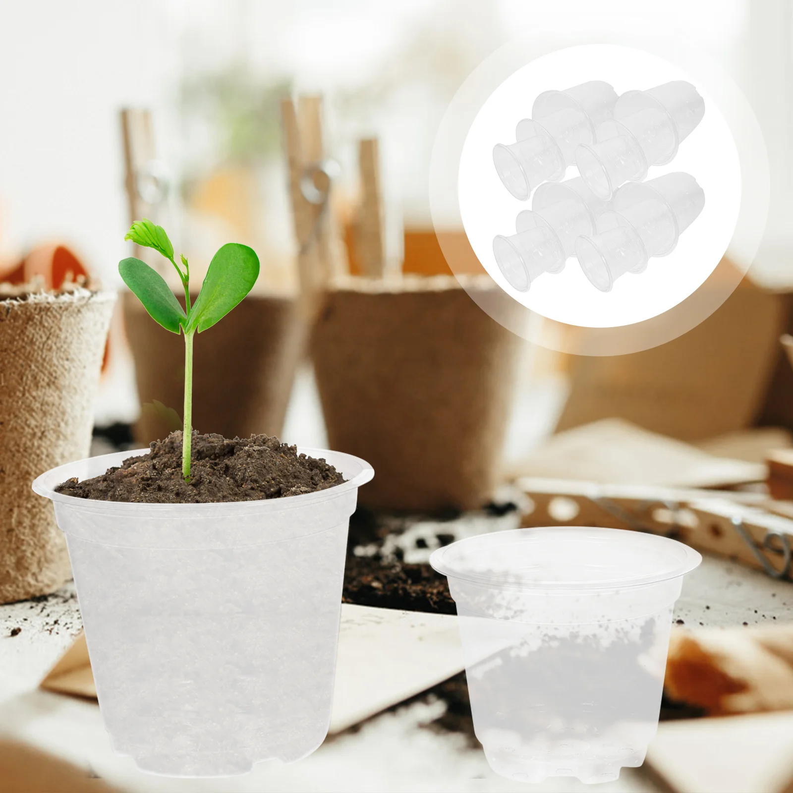 

12pcs Insulated Breathable Flower Pots Set Plastic Nursery Grow Pots With Drainage Holes Lightweight Durable Planter For Indoor