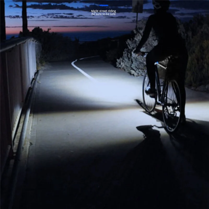 

A48F-Night Cycling Light Cycling Flashlight Strong Light Front Lamp Waterproof USB Rechargeable With Horn Code Table