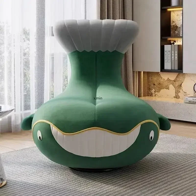 Whale Shark Animal Chair, Lazy Person Modern Cartoon Desig 360 Degree Rotating Single Sofa Seat Perfect For Home Furniture Couch