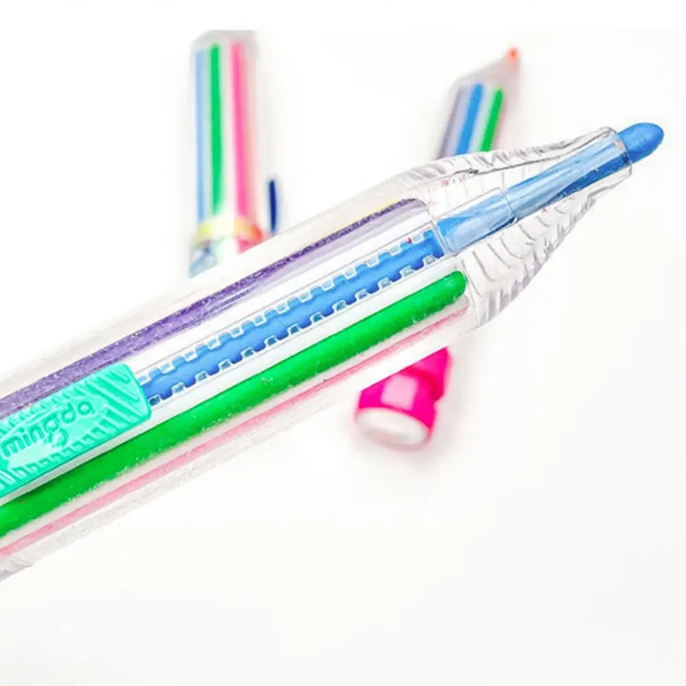 8 In 1 Multicolor Crayons Creative Push Style DIY Replaceable Oil Pastel Colored Pencil for Kids Graffiti Painting Tools