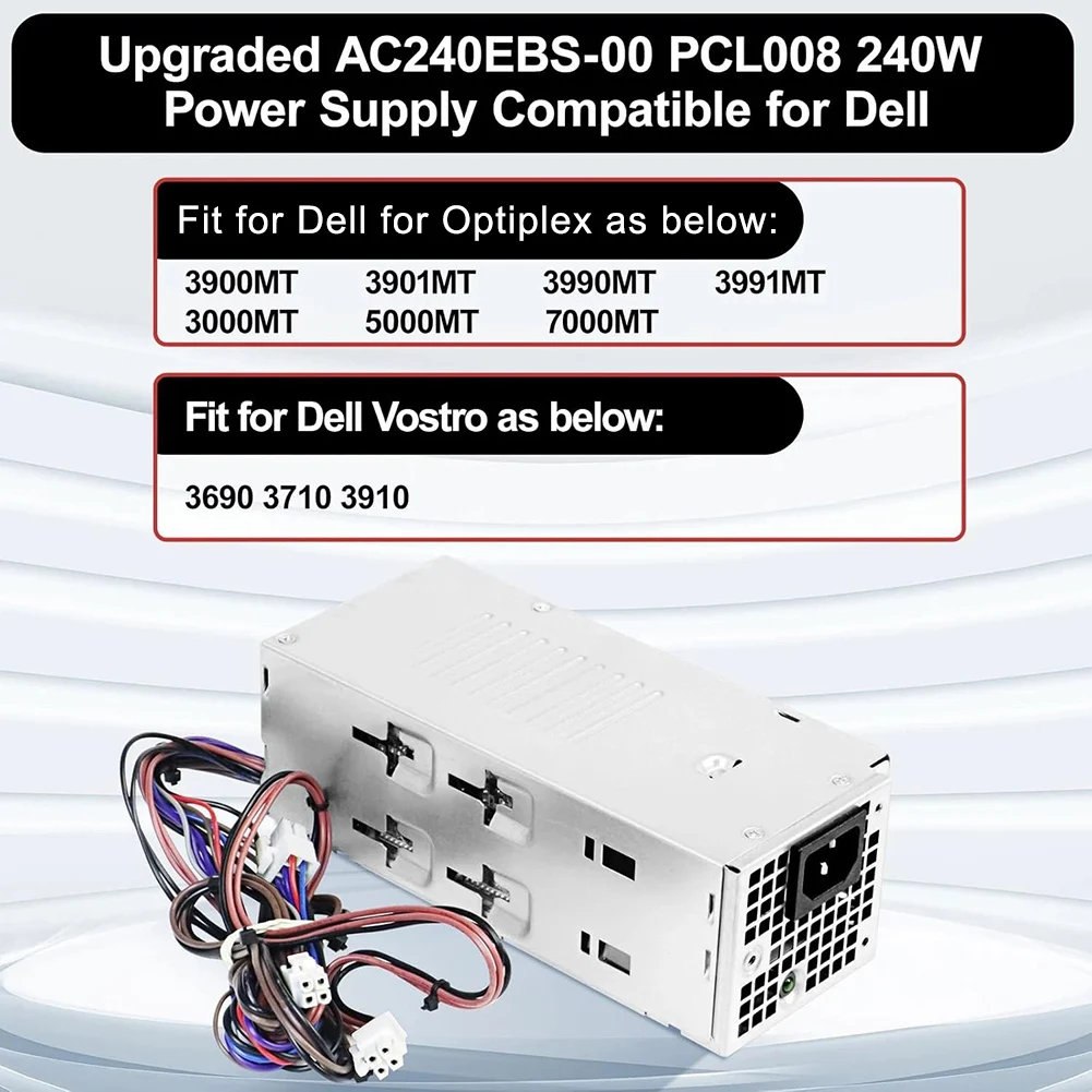 

Блок питания для настольных ПК 240 Вт AC240EBS-00 L240EBS-00 для Dell Optiplex 3900MT 3901MT 3990MT 3991MT Vostro 3690 3710 3910