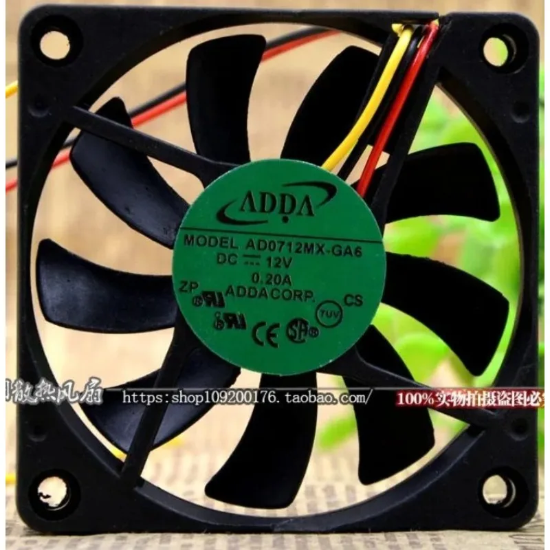 Original New Cooler Fan for ADDA AD0712MX-GA6 12V 0.20A 7cm 7010 Cooing Fan 70*70*10MM