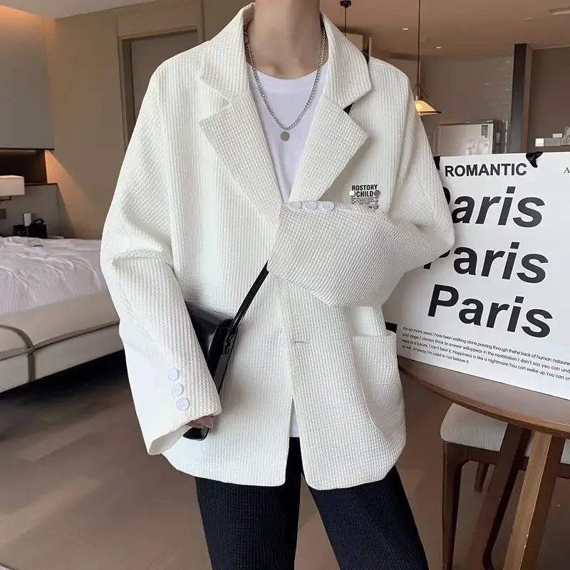 Oversize Short Plus Big Size Man Suits and Blazers Coats Jacket for Men Black Cropped Fashion 2024 Classic High Quality Summer