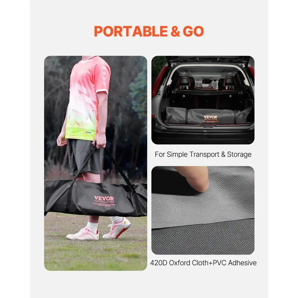 Portable Kids Soccer Goal Net Set 12ft x 6ft with Yellow Carry Bag Backyard Soccer Fun for Children's Sports Equipment