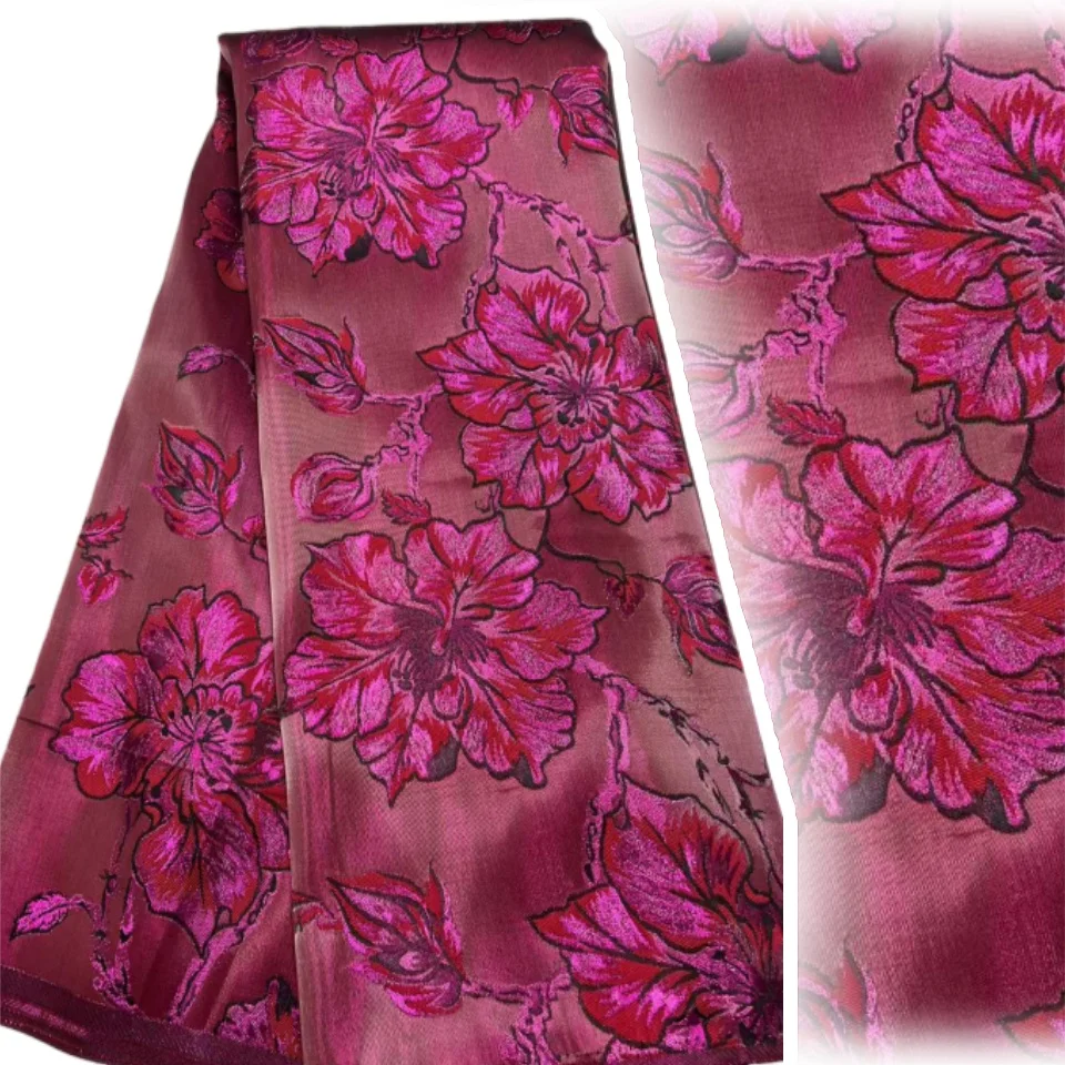 

Latest French Jacquard Organza Lace Fabric High Quality African Brocade Jacquard Fabric for Nigerian Women Wedding Dress 1964