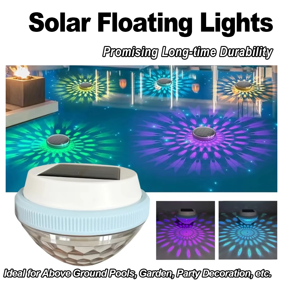 GEFENSISolar Floating Pool Light Floats Lamp Outdoor Lamps Rechargeable Led With Panel For Party Garden Color Changing Night Wat
