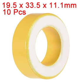 10pcs 19.5x33.5x11.1mm Toroid Core Ferrite Chokes Ring Iron Powder Inductor Ferrite Rings Yellow White for Power Transformers