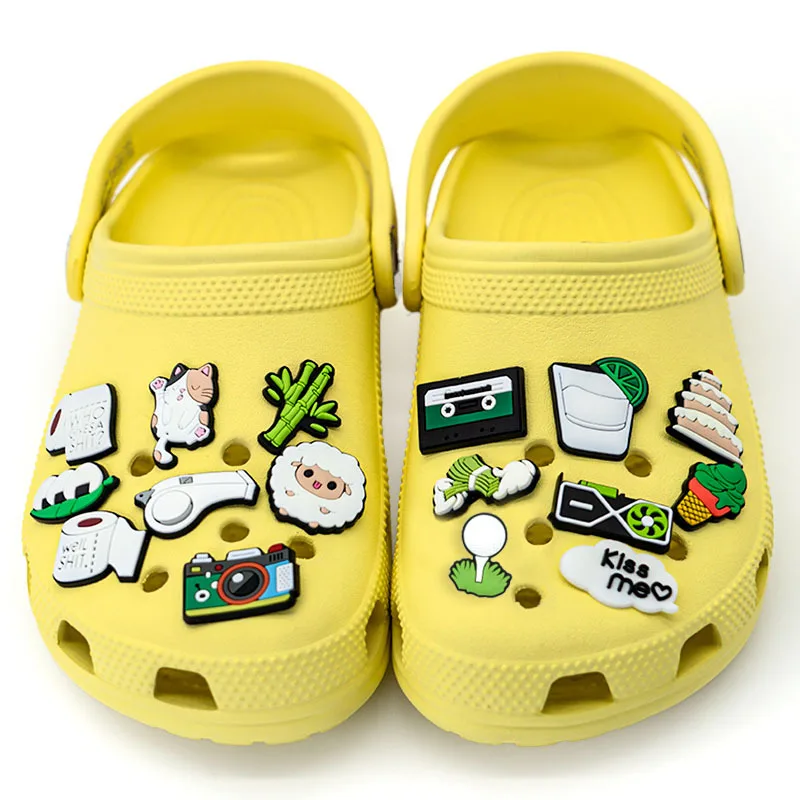 Cute Frog Cat Money Shoe Charms for Crocs Pin Accessories Charms Clog Shoe Slipper Wristband Decoration Party Gifts