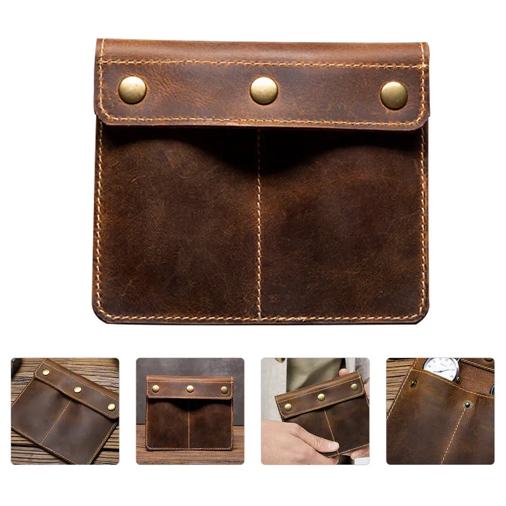 

Vintage 2-Slot Portable Watch Case Cowhide Storage Box Travel Organizer Couple Watch Holder Jewelry Packaging