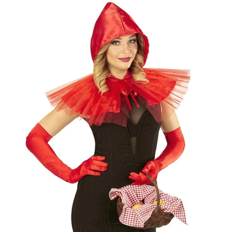 Phụ Nữ Xù Cổ Halloween Trang Phục Hóa Trang Chú Hề Cổ Có Nón Lớp Cổ Trang Trí Cổ Cho Cosplay