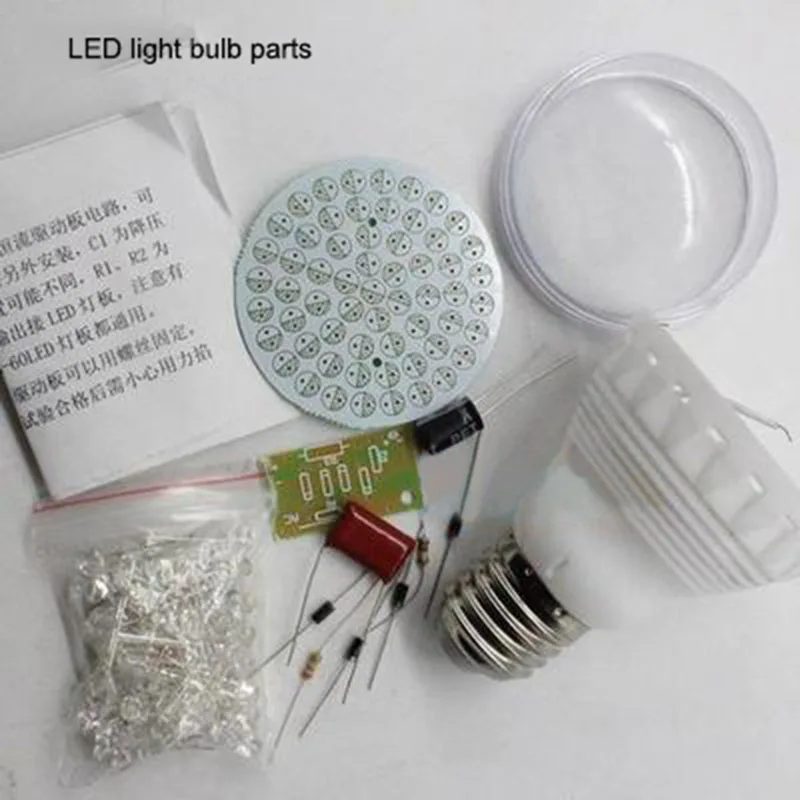 Lampadine a Led lampada a LED elettronica Kit fai da te PCB circuito elettronico modulo di produzione fai da te Kit parti 38 pezzi 60 pezzi 88 pezzi