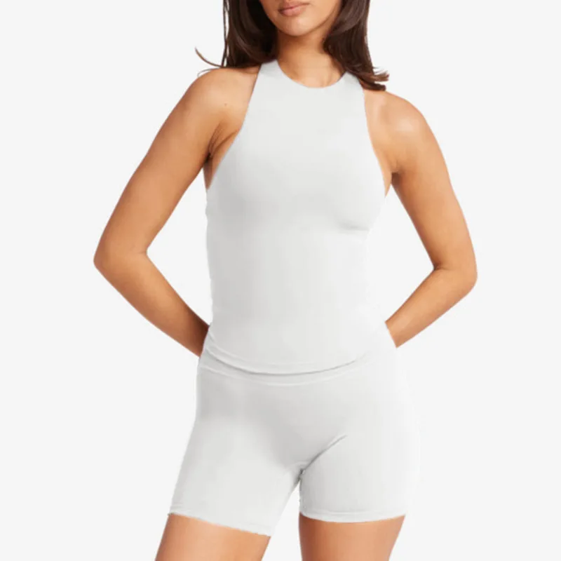 ENYFD Sports and fitness vest women's removable neck halter yoga suit nude body suit beautiful back sports running fitness suit