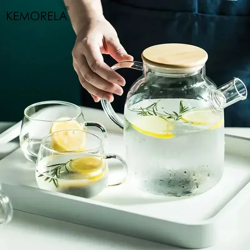 1/1,8 L Transparente Borosilikatglas Teekanne Hitzebeständige Große Klare Teekanne Blume Tee-Set Puer Wasserkocher Tasse Büro hause Werkzeug