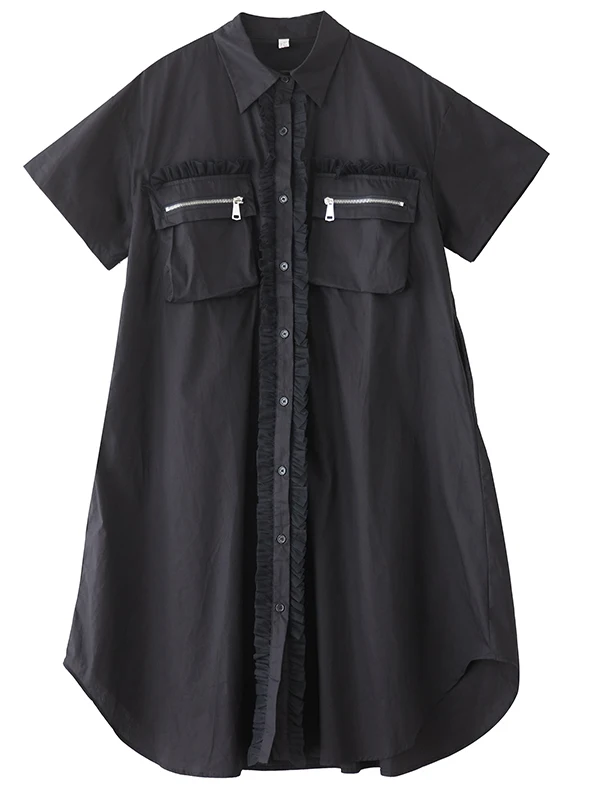 Tannt Vrouwen Jurk Mesh Patchwork Kleur Bijpassende Shirts Jurken Onregelmatige Mode Zwart Wit Zomer Lange Jurken 2023 Nieuw