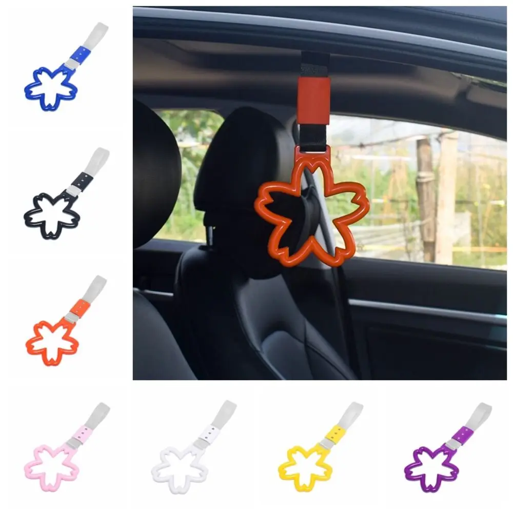 Cherry Blossom Car Handle Straps Pendant Warning Warning Hanging Ring Plastic Silver/Black Strap Car Crash Warning Strap