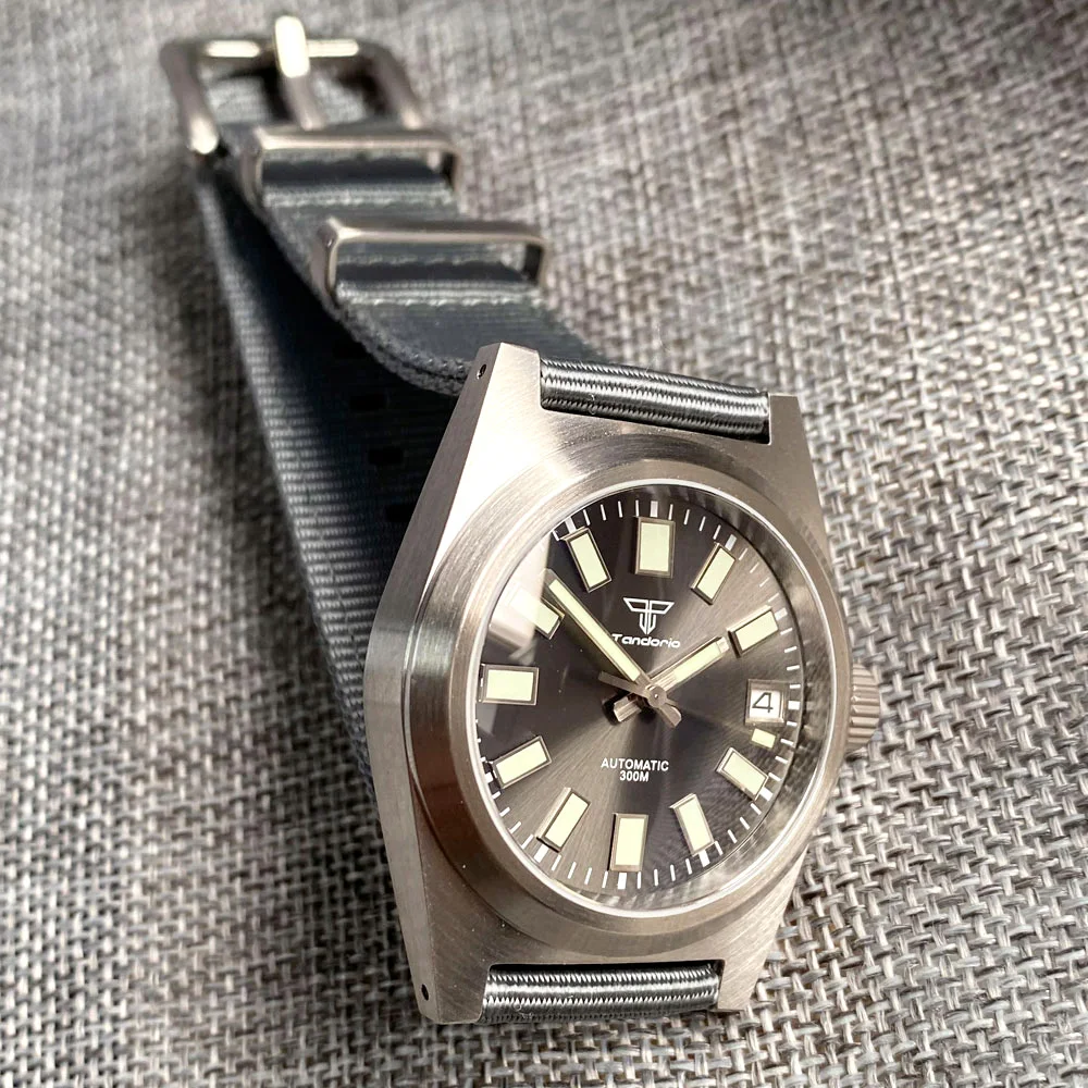 Tandorio-Reloj de buceo automático para hombre, cronógrafo mecánico de cristal de zafiro AR NH35 PT5000, resistente al agua hasta 200M, esfera