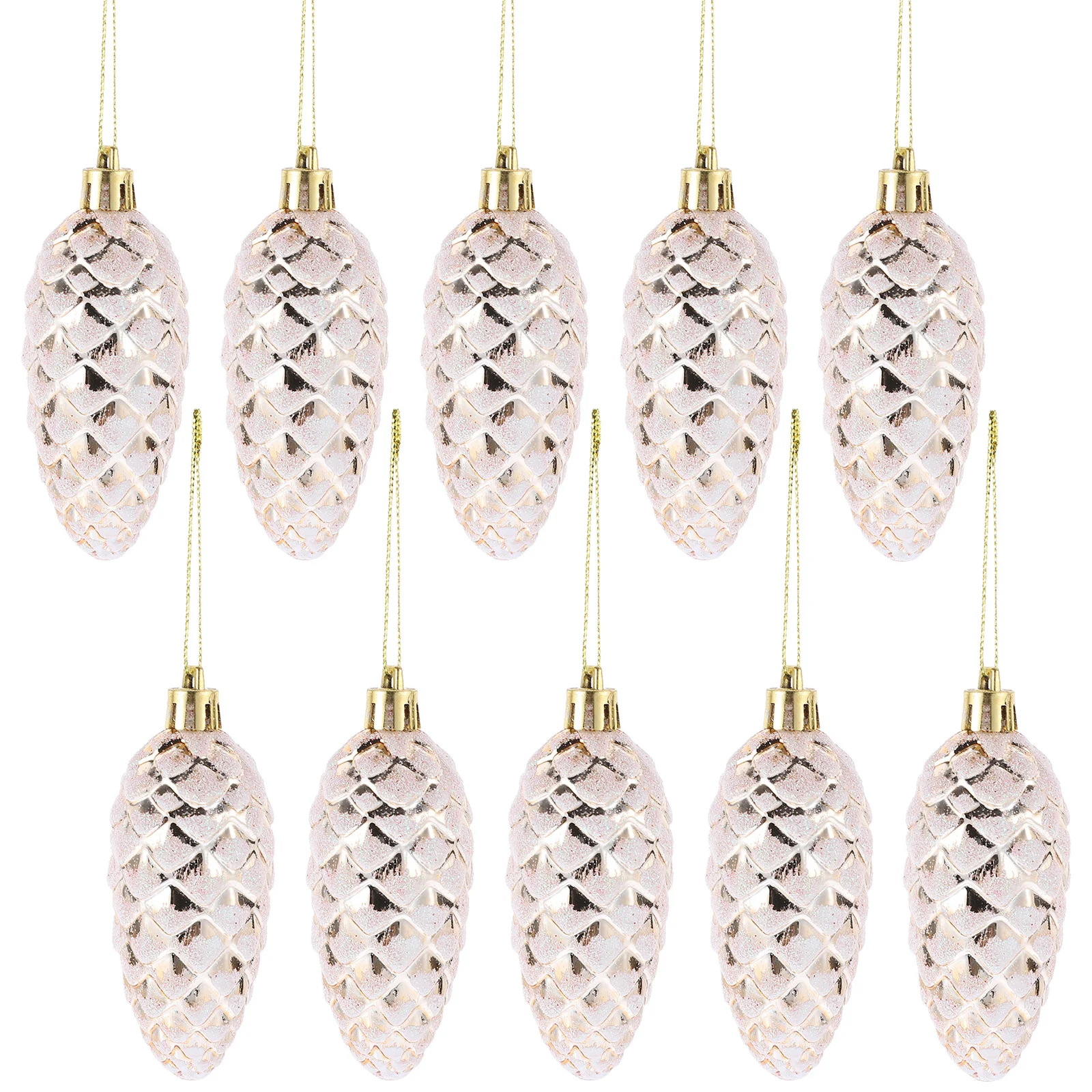 

10Pcs Pine Cones Christmas Tree Hanging Decorations Ornaments Xmas Party Pendant Charms Indoor Outdoor Pine Cones for Crafts