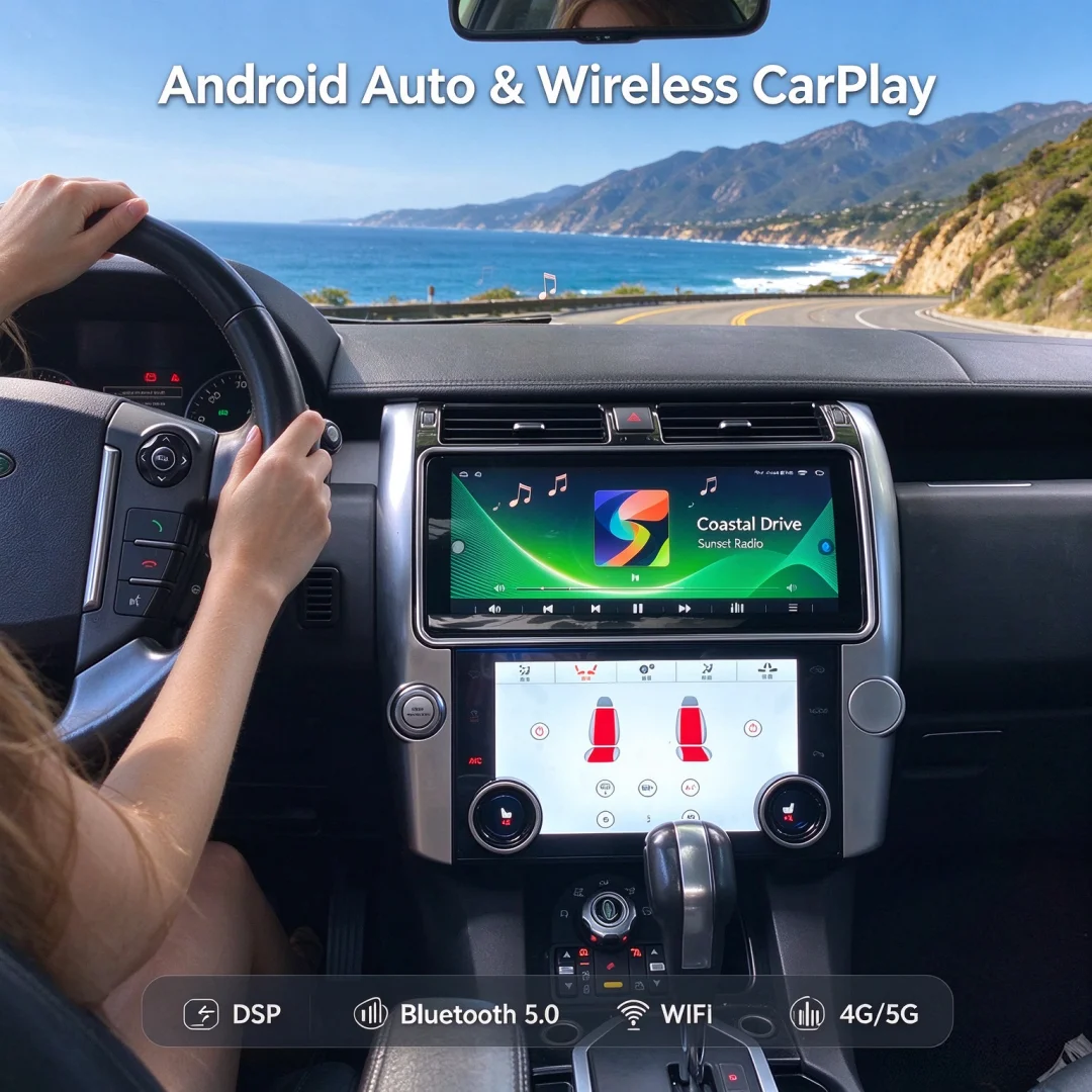 12.3 Inch Android 15 For Land Rover Discovery 4 2010 -2016 Car Auto Carplay Multimedia Radio GPS Navigation Touch Screen Unit 5G
