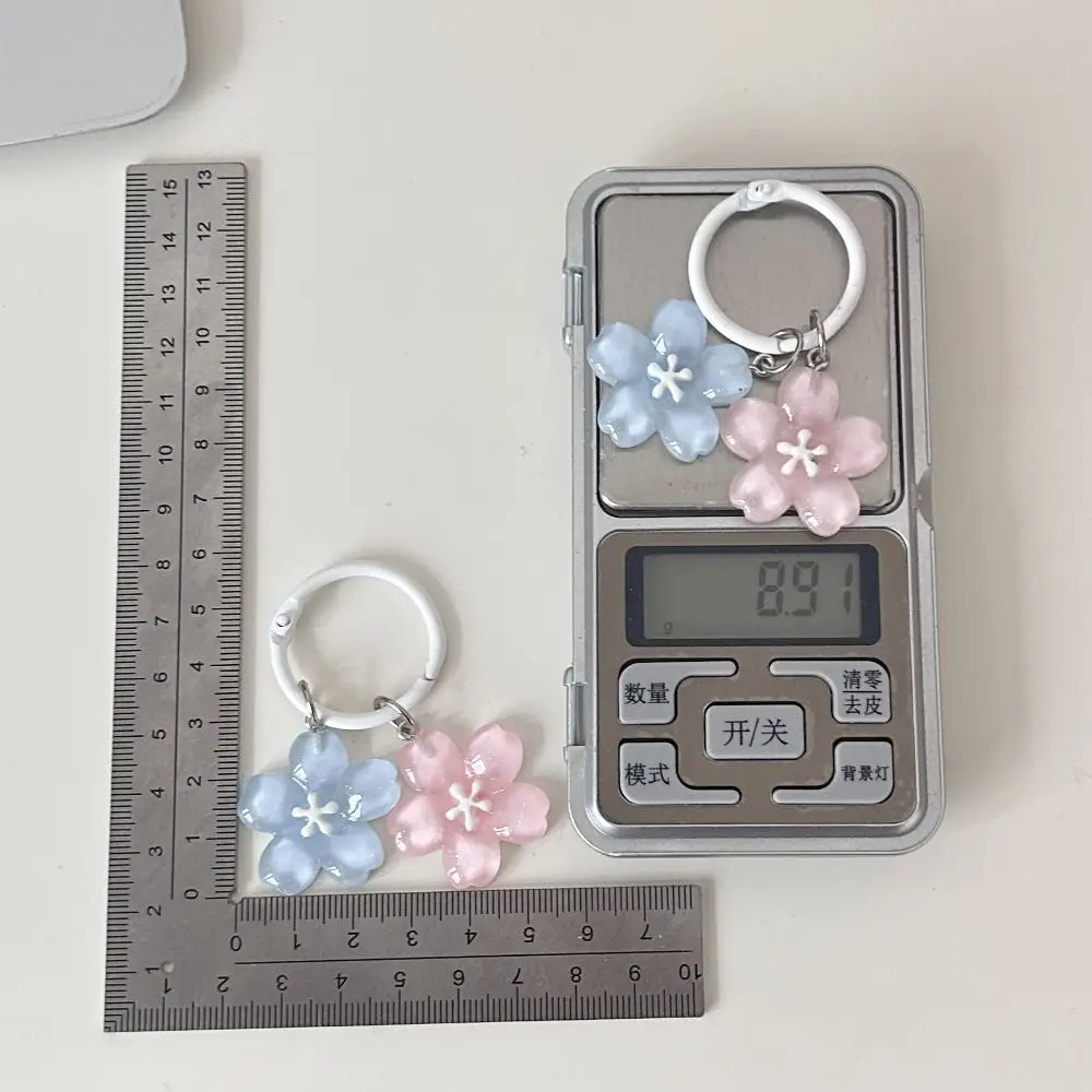 จําลองซากุระพวงกุญแจ Cherry Blossom ดอกไม้ Jelly ซากุระจี้ Keyring พวงกุญแจ Kawaii ดอกไม้โปร่งแสงจี้ตุ๊กตา