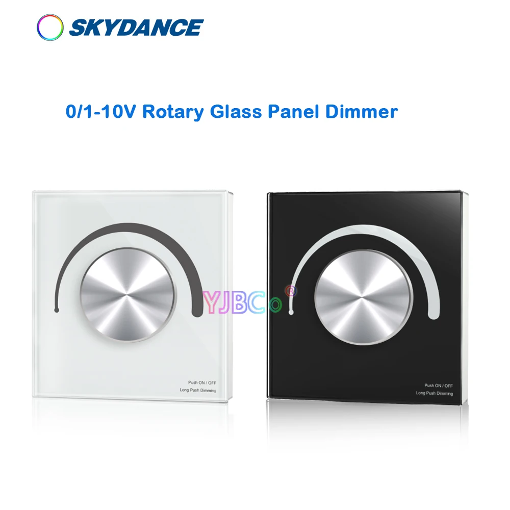 1-10V single color LED strip tape Rotary dimming controller 0-10V Glass touch panel 110V-220V 2.4G AC relay output dimmer switch