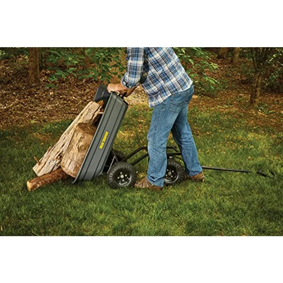 عربة الحديقة تصميم سهل التفريغ 4 مكعب. قدم. السعة 10 بوصة. إطارات هوائية لمزرعة ساحة المرافق في العشب #4