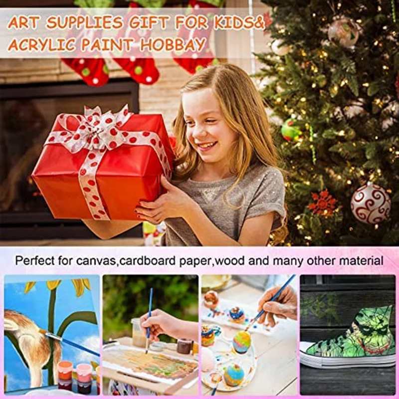 140 PCS Acrylic Paint Set,12 Colors Acrylic Paint Strips For Kids&Adults Craft Paint,Perfect For Home Birthday Classroom