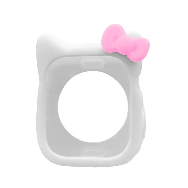 Hello Kitty Silicone Case for Apple Watch 44mm 42mm 40mm 38mm Cover Protection Shell for IWatch Series 7 6 5 4 3 2 1 Accessories