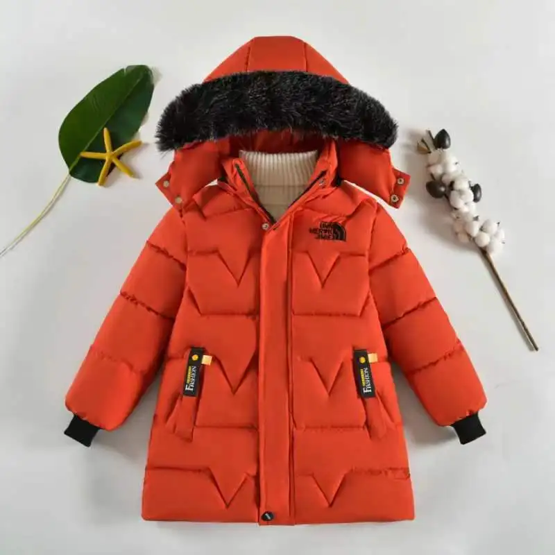 

Boy's winter coat plus cashmere thickened foreign atmosphere cotton-padded jacket new boys can machine wash fashion padded coat