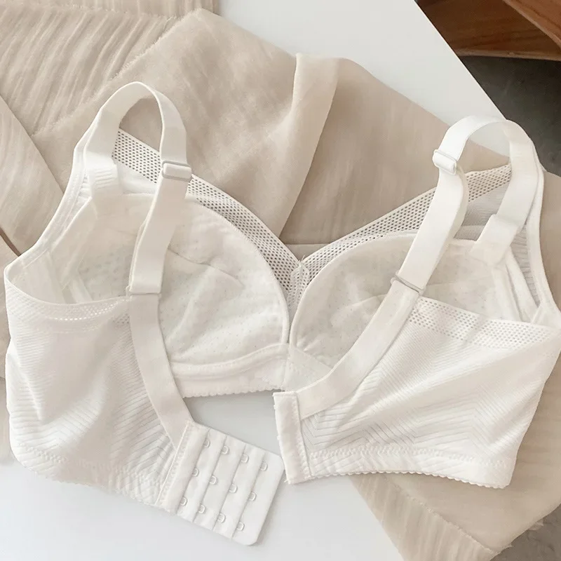 Soutien-Gorge Amincissant pour Femme, Sous-Vêtements Poitrine, Petit Soutien-Gorge Sans Fil, Support Supérieur Ultra-Mince, Réglable, Blanc