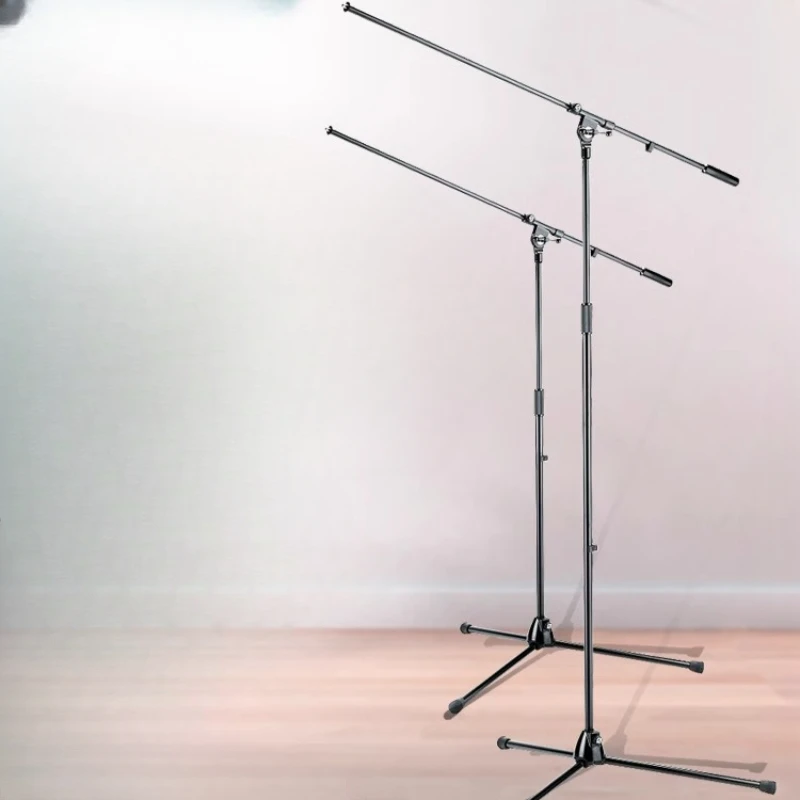 The microphone stand is floor-to-ceiling, heightened, and the accentuated microphone stand can be folded for live broadcasting