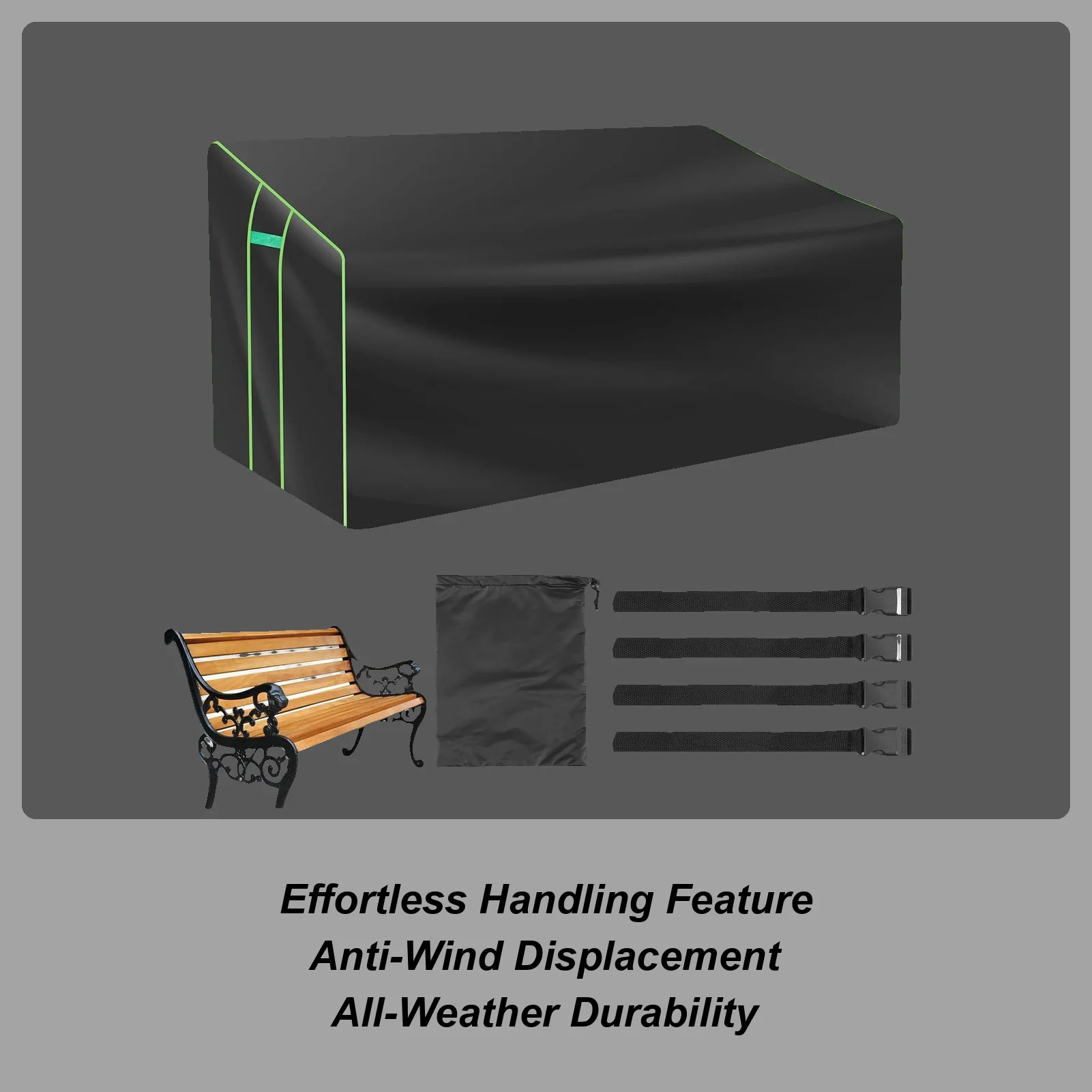 

Weather Resistant Loveseat Cover 201x110x64cm Heavy-Duty 2-Seater Bench Protector for Patio Garden Yard Backyard Furniture