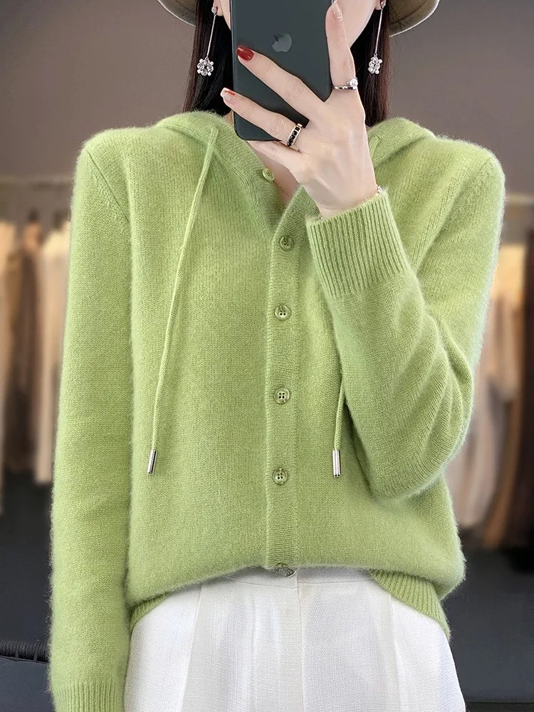 

Свободный длинный вязаный кардиган све, женская толстовка с капюшоном, шерстяное пальто, весна-осень-зима, повседневная удобная дышащая верхняя одежда