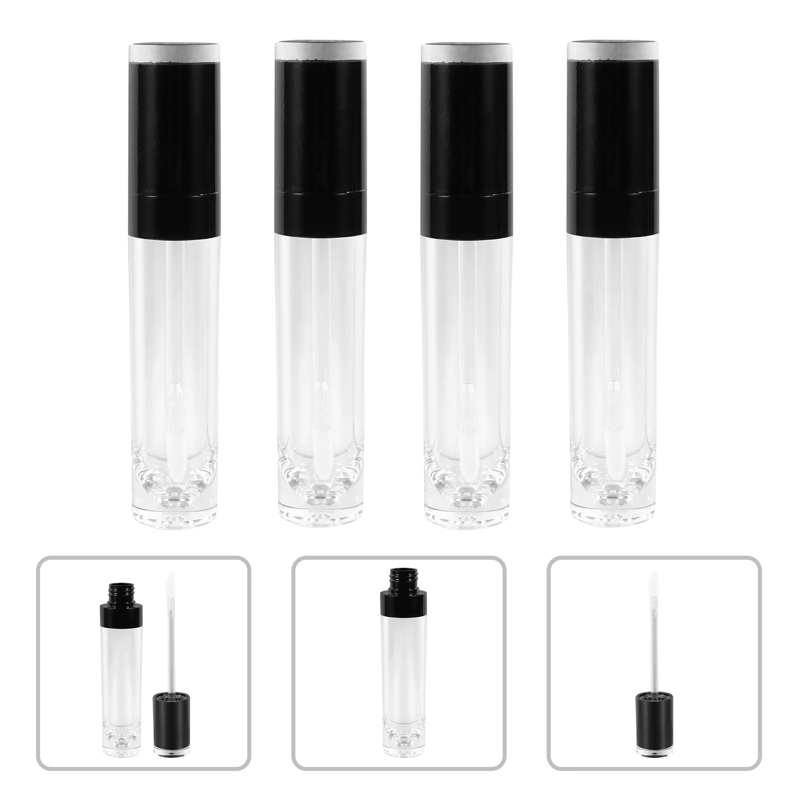 

4Pcs Lip Gloss Empty Tubes 8Ml Compact Travel Size Small Lip Gloss Bottles DIY Organizer Lipstick DIY Tube Empty Bottles