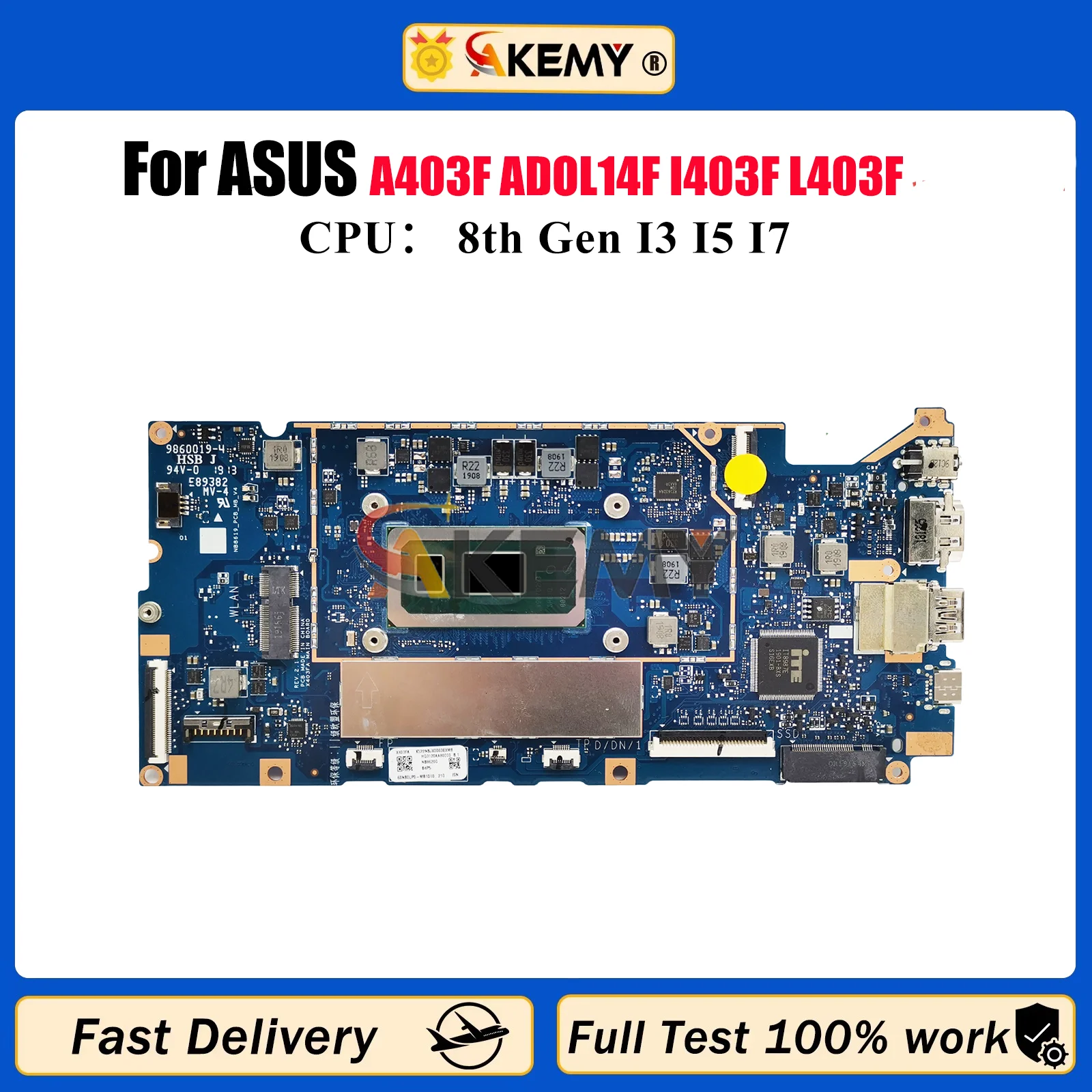 

X403FA Laptop Motherboard For ASUS VivoBook X403F A403F ADOL14F I403F L403F F403F X403FA X403FAC Mainboard With I3 I5 I7 CPU stk