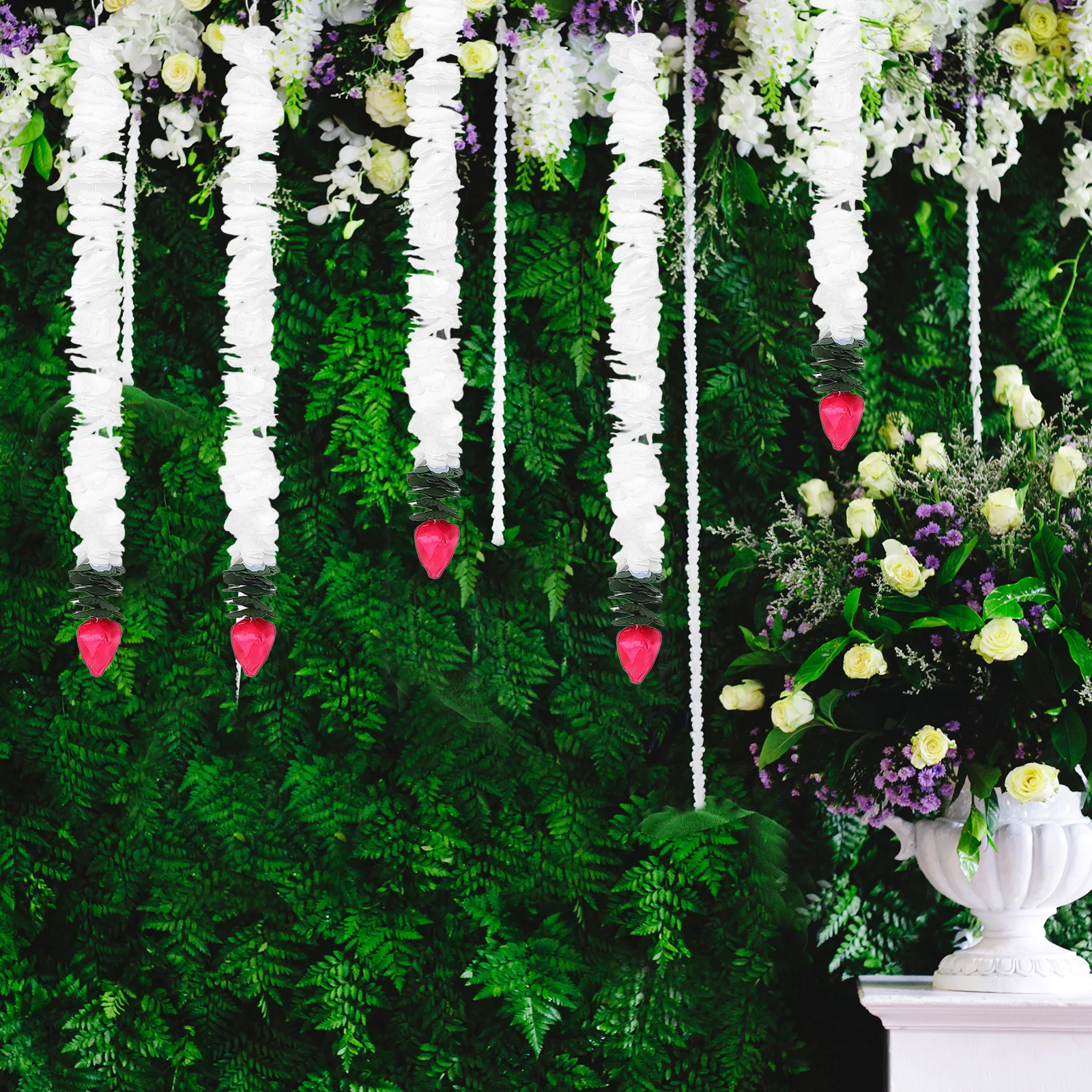 

5pcs Garland Artificial Flower Vines For Wedding Arch Backdrop Wall Hanging Party Home Decor Greenery Garland