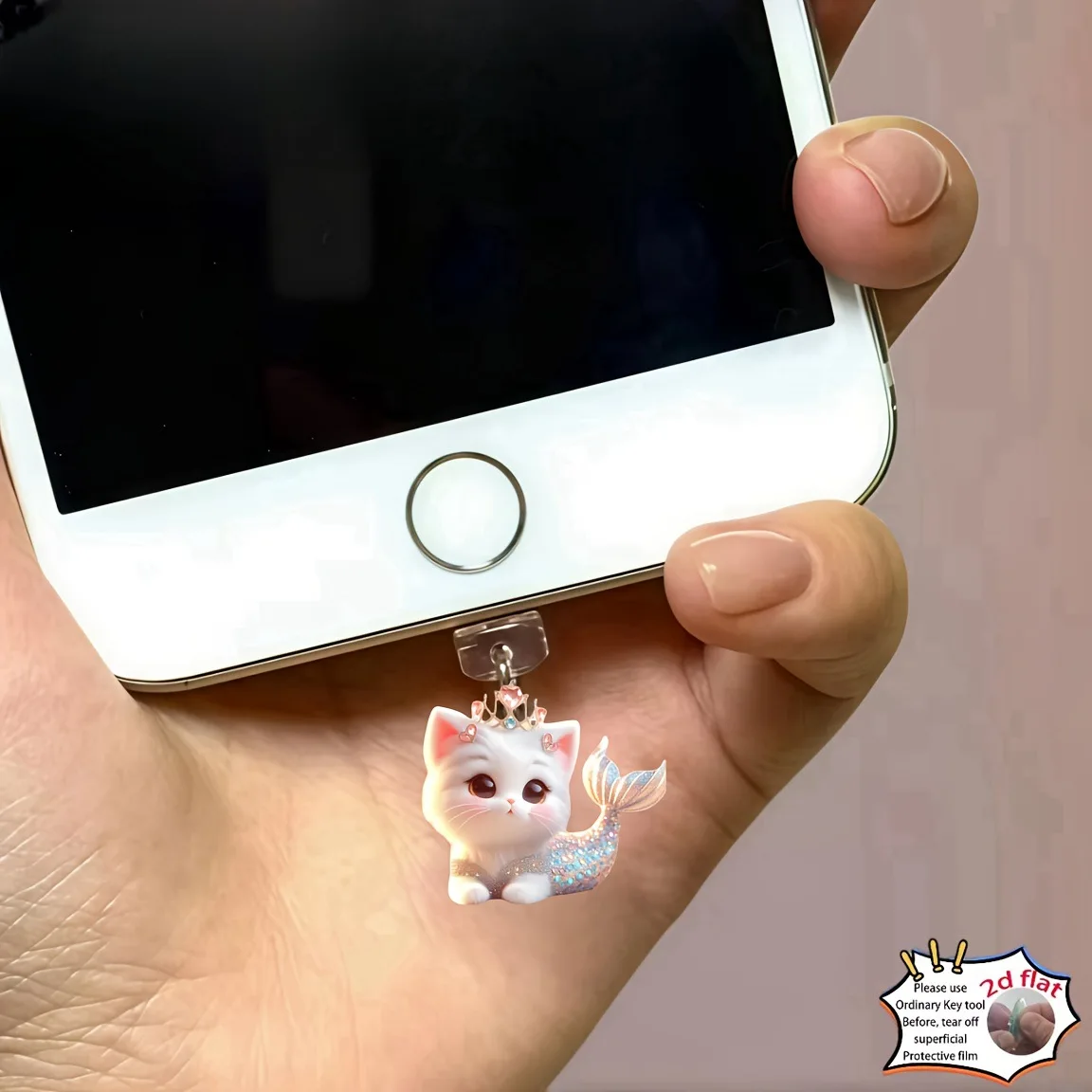 Phone Dust Plug Exquisite Type-C Dust Plug Mermaid Tail Kitten Dust Plug Cute For Mobile Devices Android Phones Iphone