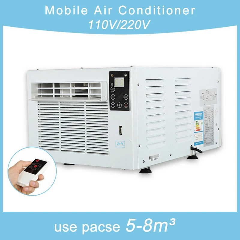 

110V Mobile Air Conditioner Cooler Free Installation All-In-One Compressor Refrigeration Bed Mini Pet Portable Air Cooling Fan