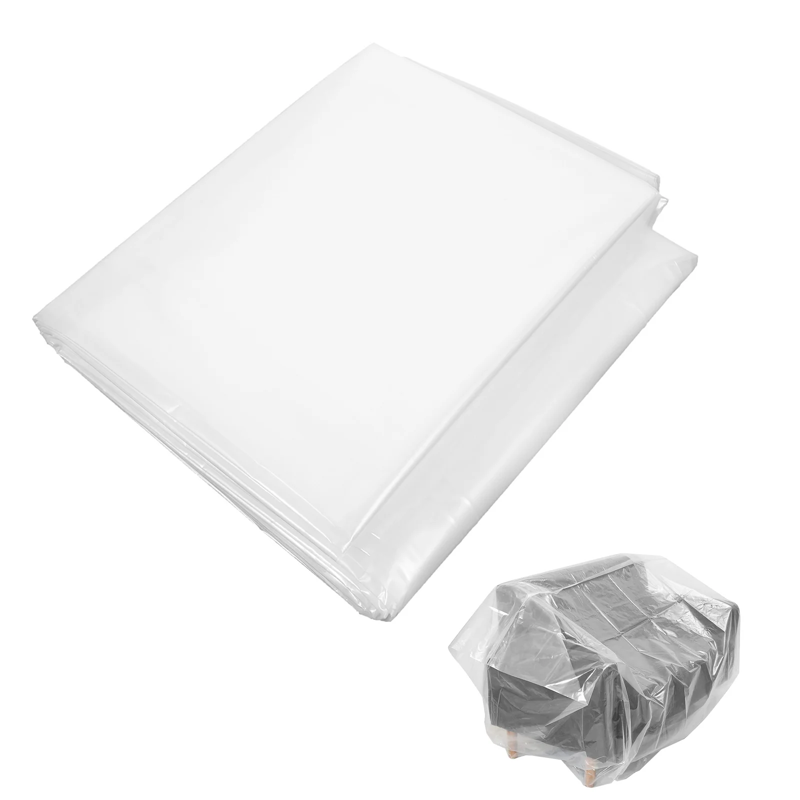 

Clear Sofa Cover Waterproof Reusable Polyester Furniture Protector for Home Hotel Office Moving Storage Couch Blanket Decor