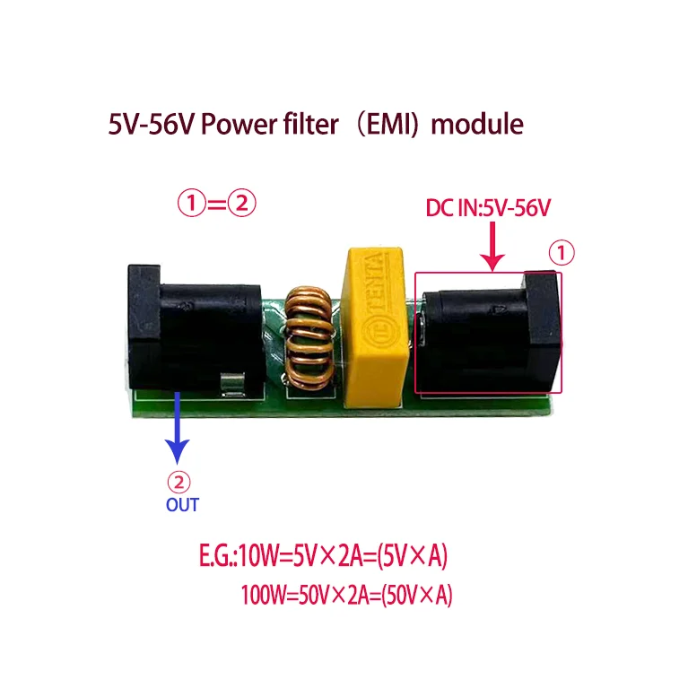 

One to one 5V-56V power splitter EMI Anti interference, improving circuit stability and reliability