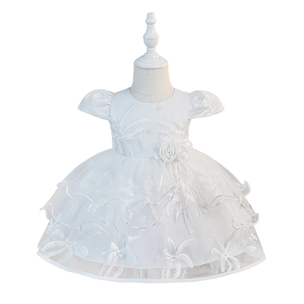 Toddler Baptism Party Girls Dress Lace Wedding Costume Elegant 1st Birthday Bridesmaid Princess Dresses Girl Banquet Kids Clothe