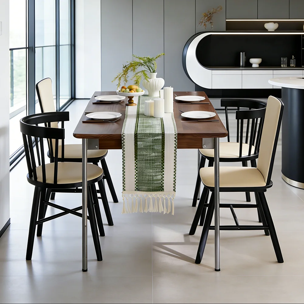 Grüner Boho Gestreifter Tischläufer - Handgewebte Quasten, Ideal für Frühlingstische, Runde Couchtische & Rustikale Heimdekoration – Detail 2
