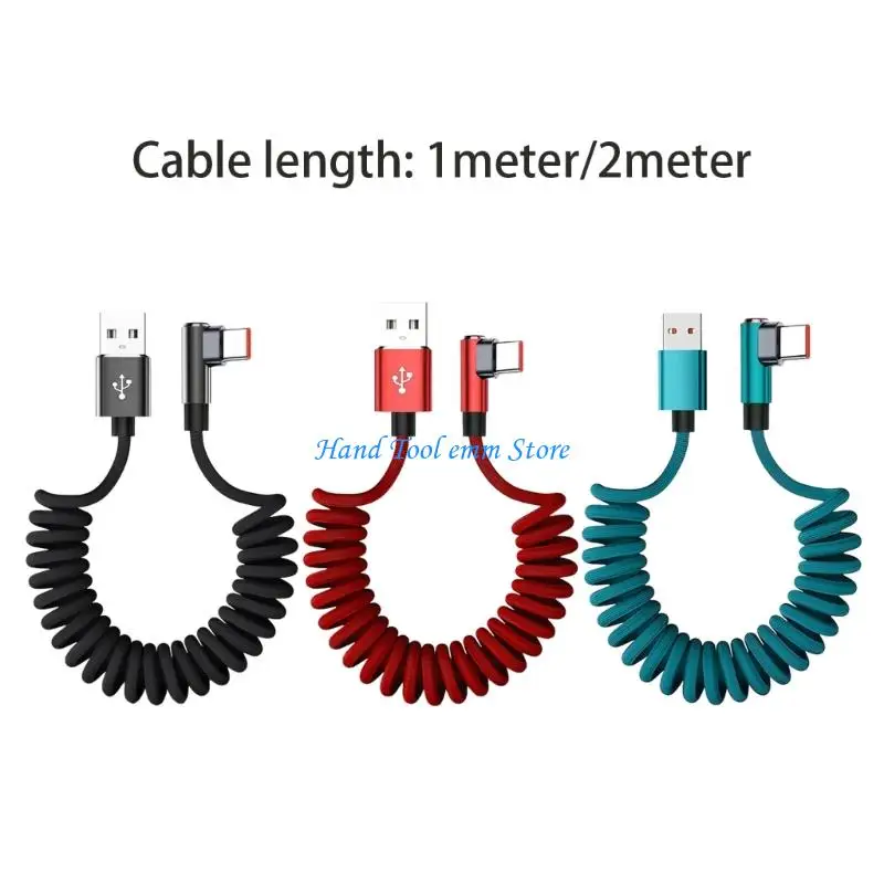 H37F 120W Super Fast Charging Type C Cable 6A 90 Degree Angled Design For Car And Bed Use