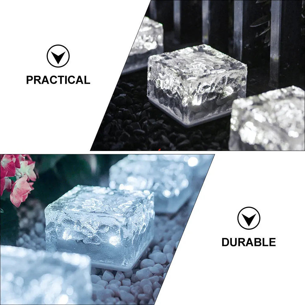 

1Pcs Solar Powered Floor Lamp Square Glass Waterproof LED Outdoor Landscape Light Garden Patio Solar Powered Floor Light