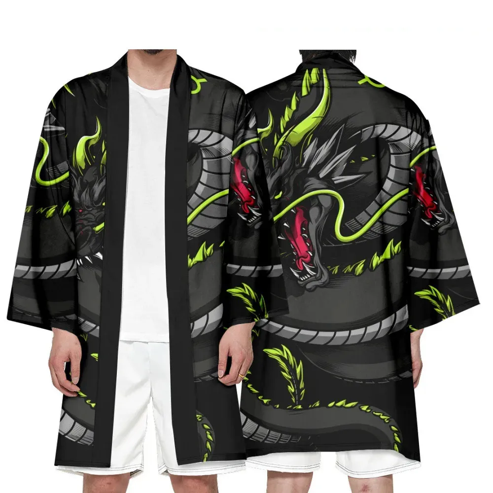 

Chinese Dragon Cardigan Harajuku Long Style Kimono Women Men Japanese Streetwear Samurai Cosplay Yukata Tops Oversize 6XL