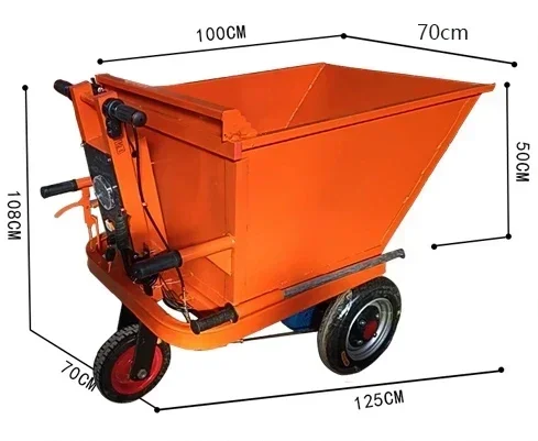 48V Power Wheelbarrow Small Electric Hand Pushed Engineering Dump Truck 1000 KG