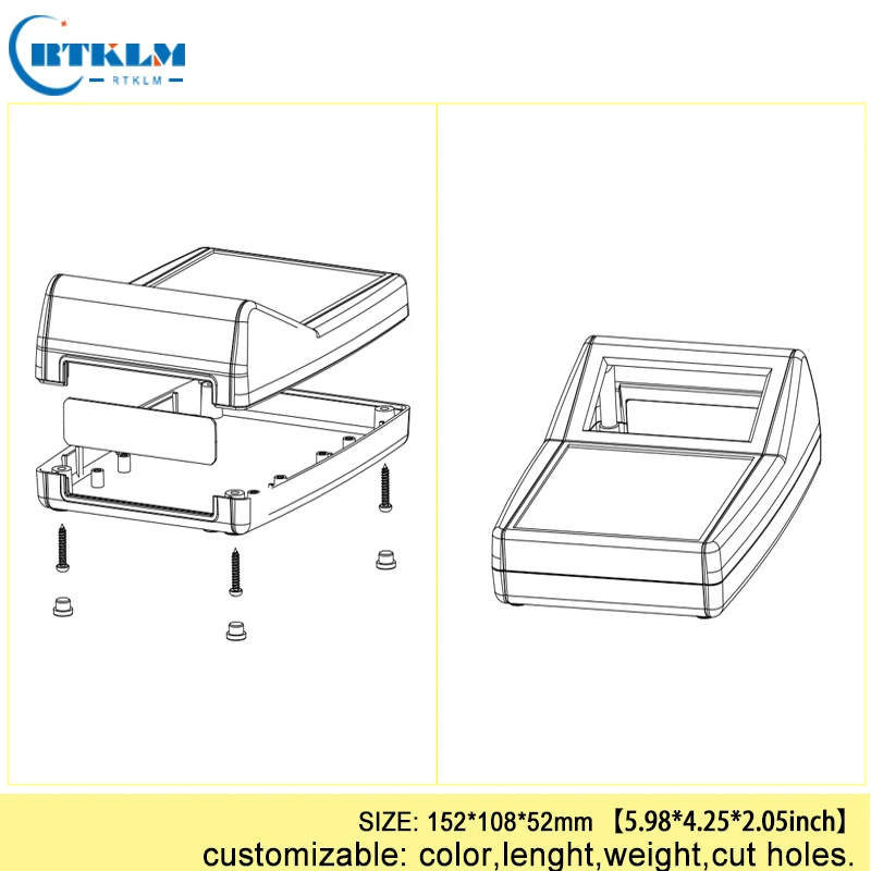 ABS Để Bàn Kèm Nhựa Điện Tử Dự Án Hộp Diy Nhựa Hộp Nối Tùy Chỉnh Nguồn Điện Cung Cấp Dụng Cụ 152*108*52Mm