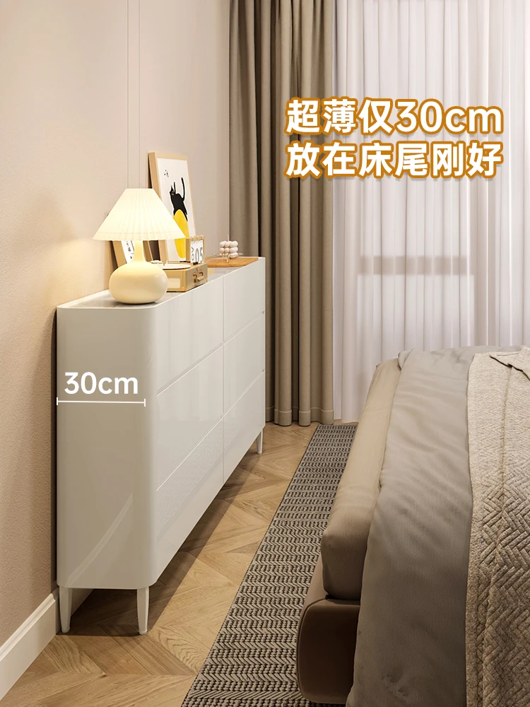 

Bedroom chest of drawers, cream bed, tail cabinet, chest of drawers, ultra-thin, simple, modern cabinet, narrow, light luxury st